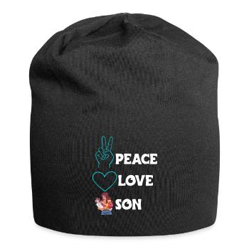 Peace Love Mom Son Boy - Jersey Beanie - black - Front