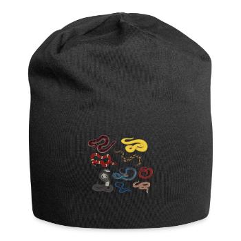 Snake Team Reptile Animal Phyton Boa - Jersey Beanie - black - Front