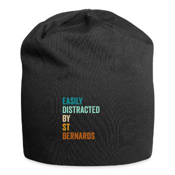 Easily Distracted By St Bernards - Jersey Beanie - black - Front