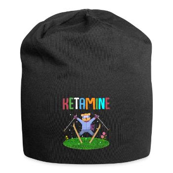 Ketamine Skiing Jumping Bear - Jersey Beanie - black - Front