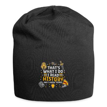 I read history and i know things - Jersey-Beanie - Schwarz - Vorne