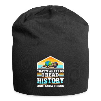 I read history and i know things - Jersey-Beanie - Schwarz - Vorne