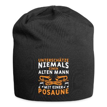 Ne sous-estimez pas un vieil homme avec un trombone - Bonnet en jersey - noir - Devant