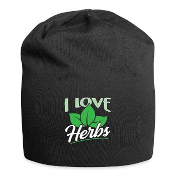 J’aime les herbes herbes herbes de jardin - Bonnet en jersey - noir - Devant