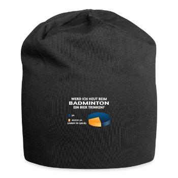 Badminton Geschenkidee Sport Design - Jersey-Beanie - Schwarz - Vorne