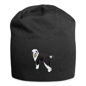 Cadeau de chien Sheepadoodle - Bonnet en jersey - noir - Devant
