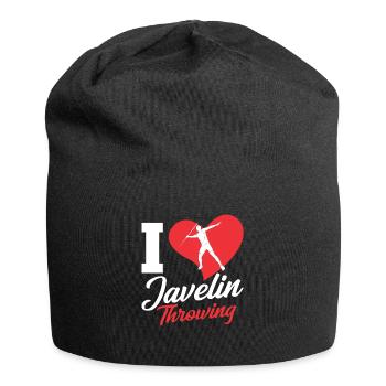 J’aime lancer de javelot Lancer de javelot Lancer de javelot - Bonnet en jersey - noir - Devant