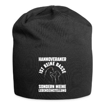 Pferd Reitsport Reiten Pferdesport Hannoveraner - Jersey-Beanie - Schwarz - Vorne