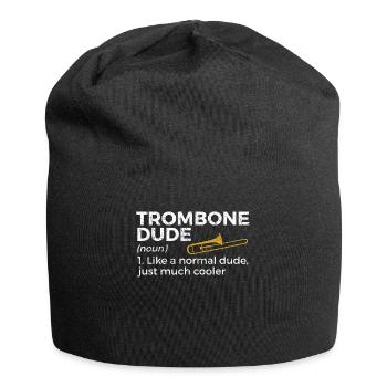 Trombone Musicien Brass Band - Bonnet en jersey - noir - Devant