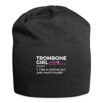 Trombone Musicien Brass Band - Bonnet en jersey - noir - Devant