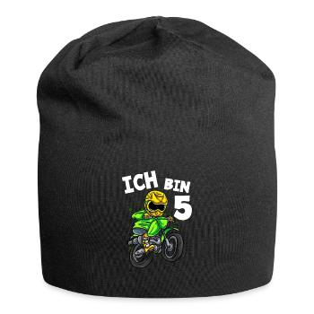 Ich bin 5 Jahre Cross Motorrad 5. Geburtstag - Jersey-Beanie - Schwarz - Vorne
