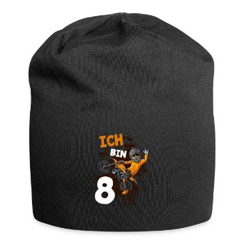 Ich bin 8 Jahre Cross Motorrad 8. Geburtstag - Jersey-Beanie - Schwarz - Vorne