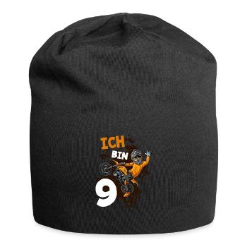 Ich bin 9 Jahre Cross Motorrad 9. Geburtstag - Jersey-Beanie - Schwarz - Vorne