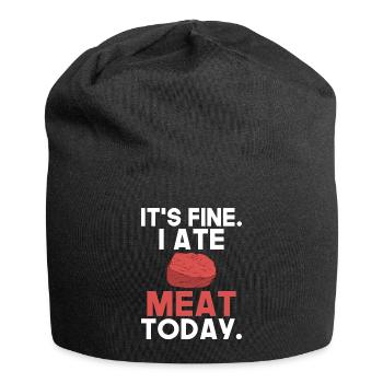 BBQ Grill Rindfleisch Liebhaber Geschenke - Jersey-Beanie - Schwarz - Vorne