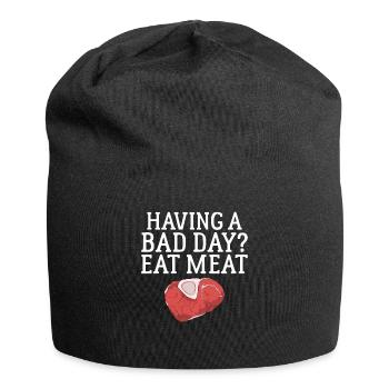BBQ Grill Rindfleisch Liebhaber Geschenke - Jersey-Beanie - Schwarz - Vorne