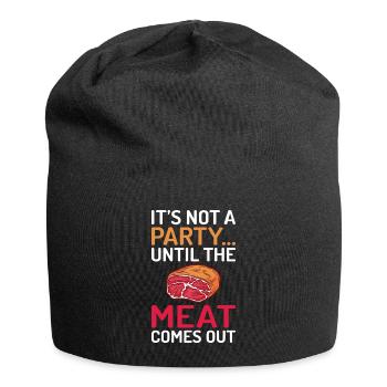 BBQ Grill Rindfleisch Liebhaber Geschenke - Jersey-Beanie - Schwarz - Vorne