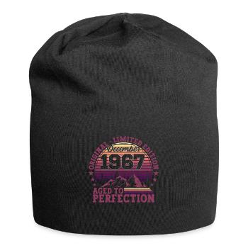 Original December 1967 55th birthday gift - Jersey Beanie - black - Front