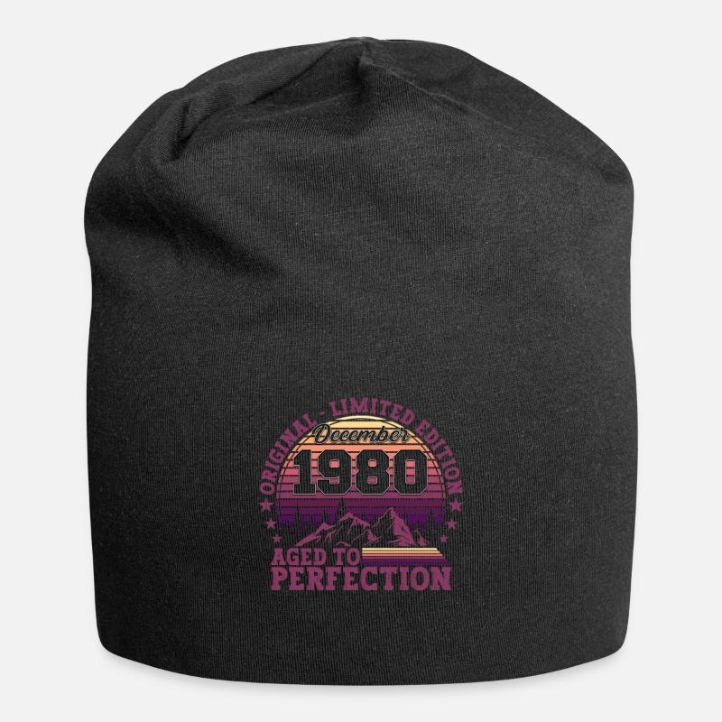 Original Dezember 1980 42. Geburtstag Geschenk - Jersey-Beanie - Schwarz