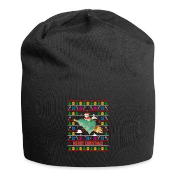 Ugly Xmas Sweater Merry Christmas Santa Witzig - Jersey-Beanie - Schwarz - Vorne