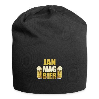 Jan mag Bier Name Geburtstag - Jersey-Beanie - Schwarz - Vorne