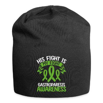 Mois du ruban de gastroparésie Son combat est mon combat - Bonnet en jersey - noir - Devant