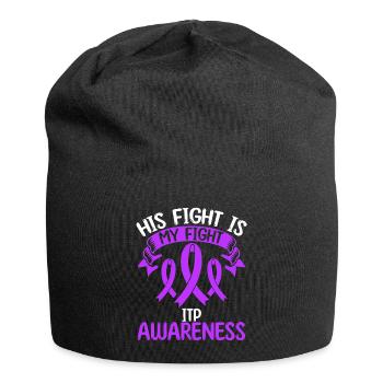 ITP Ribbon Month His Fight is my Fight - Jersey Beanie - black - Front