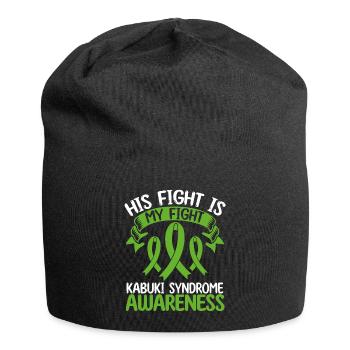 Kabuki Syndrome Ribbon Month His Fight is my Fight - Jersey-Beanie - Schwarz - Vorne