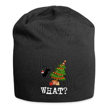 Cat What? Katze Was? - Eine schöne Bescherung - Jersey-Beanie - Schwarz - Vorne