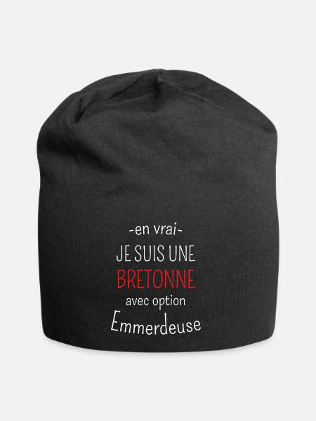 Bretonne avec option Emmerdeuse - Bonnet en jersey - noir
