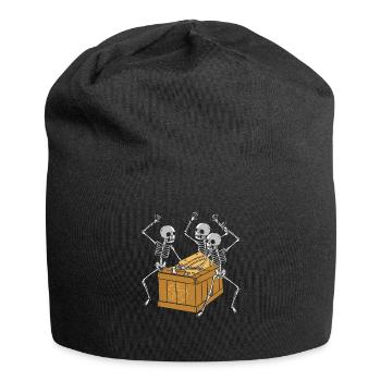 Rétro squelette d’Halloween jouant Ouija horreur - Bonnet en jersey - noir - Devant