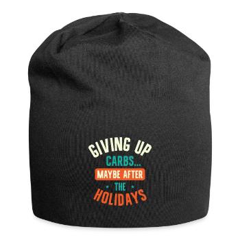 Weihnachtsferien Kohlenhydrate Foodie Fitness - Jersey-Beanie - Schwarz - Vorne