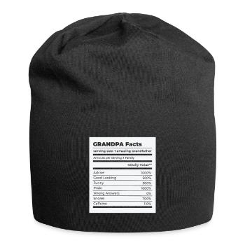 Grandparents Day Best Amazing Grandpa Facts - Jersey Beanie - black - Front