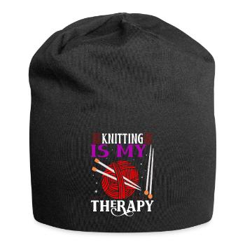 Lustiges Stricken - Jersey-Beanie - Schwarz - Vorne