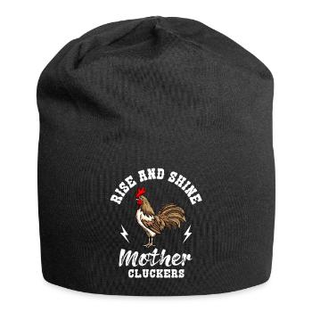 Rise And Shine Mother Cluckers Huhn Hühner Züchter - Jersey-Beanie - Schwarz - Vorne
