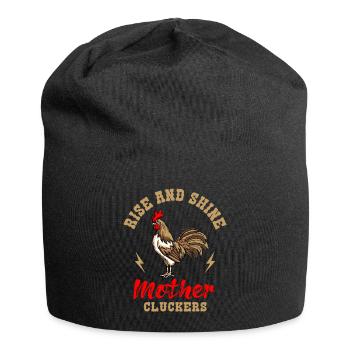 Rise And Shine Mother Cluckers Huhn Hühner Züchter - Jersey-Beanie - Schwarz - Vorne