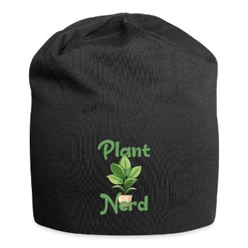 Nerd des plantes - Bonnet en jersey - noir - Devant