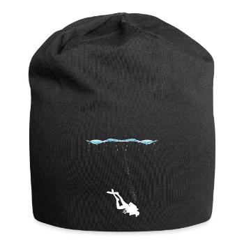 Scuba divers underwater with air bubbles - Jersey Beanie - black - Front
