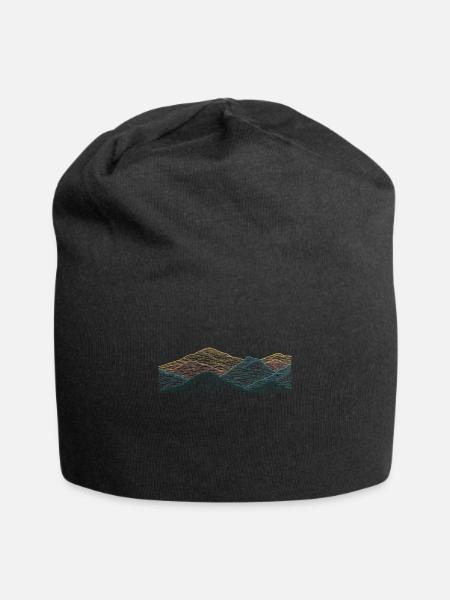 Berg, Japanische Kunst Mountain, Japanese Art - Jersey-Beanie - Schwarz