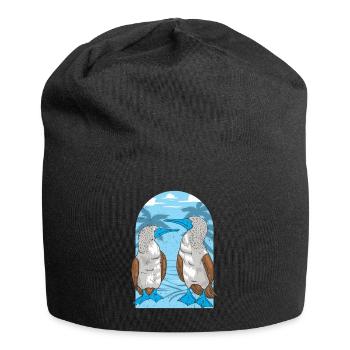 Seevögel Blaufußtölpel - Jersey-Beanie - Schwarz - Vorne