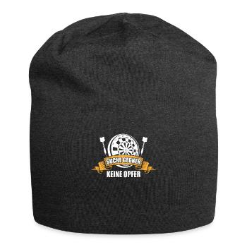 Dartsportler Suche Gegner Keine Opfer Geschenk - Jersey-Beanie - Anthrazit - Vorne