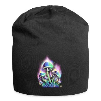 Cottagecore Aesthetic Retro Mushrooms and Mycology - Jersey Beanie - black - Front