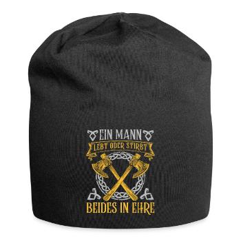 Böser bärtiger Mann! Nordische Mythologie Wikinger - Jersey-Beanie - Schwarz - Vorne