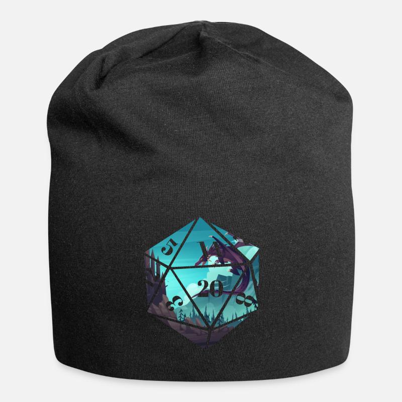 RPG-RPG-Rollenspiel-Rollenspieler Tabletop-Drache - Jersey-Beanie - Schwarz