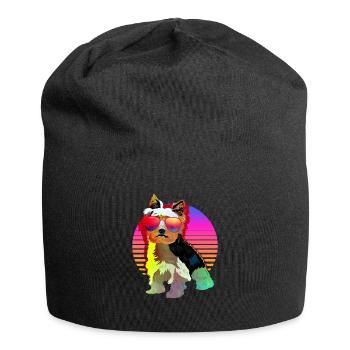 Yorkshire Terrier Yorkie Hund Geschenk - Jersey-Beanie - Schwarz - Vorne