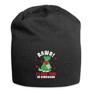 Rawr signifie que je t’aime dans Dinosaur - Bonnet en jersey - noir - Devant