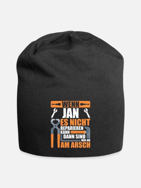 Vorname Jan Name Geburtstag Geschenk - Jersey-Beanie - Schwarz