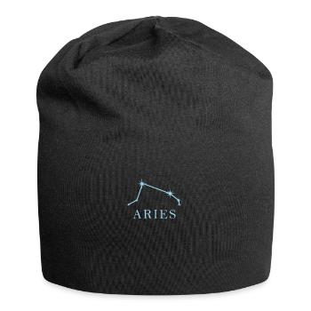 Sternkonstellation Sternzeichen Widder - Jersey-Beanie - Schwarz - Vorne