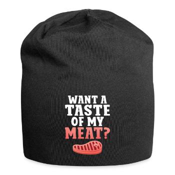 BBQ Grill Rindfleisch Liebhaber Geschenke - Jersey-Beanie - Schwarz - Vorne