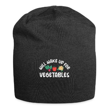 Vegetable Lover Vegetarian Gifts - Jersey Beanie - charcoal grey - Front