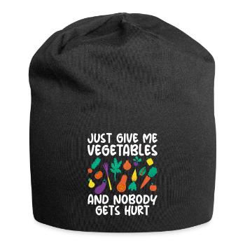Vegetable Lover Vegetarian Gifts - Jersey Beanie - black - Front